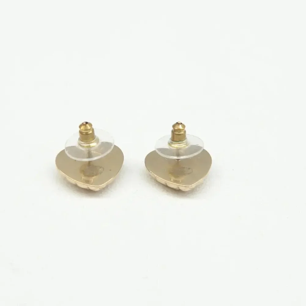 100% Authentic Chanel CC Gold-Tone Metal Earrings 701-092924